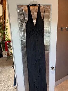 Cache Black Halter Maxi Dress with Twist Bodice